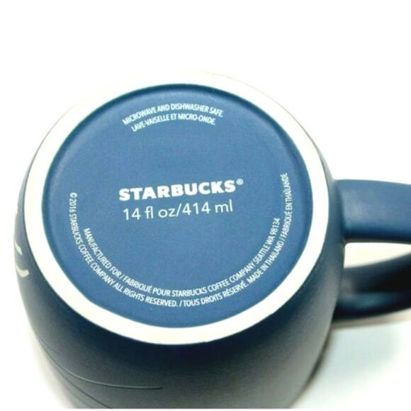 Starbucks 2016 Spring Winking Siren Mermaid Etched Ceramic Coffee Mug 14 oz - Picture 5 of 6